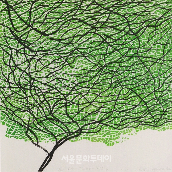 나는 온몸이 길이다-봄, 2012, 91X91cm, 다판다색목판