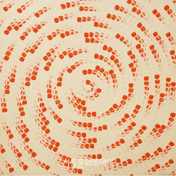▲(정읍시립미술관)이우환, 점으로부터, 1976, 캔버스에 석채, 117x117cm, 국립현대미술관 소장