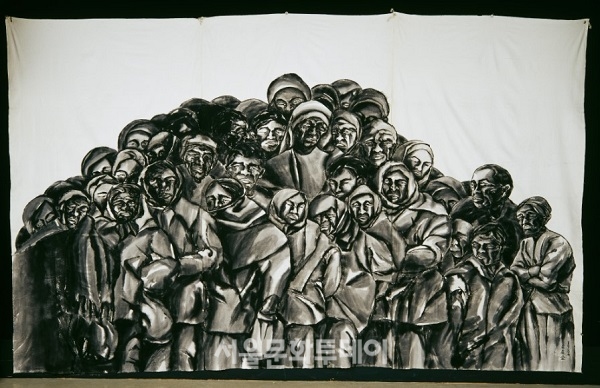▲(수원시립미술관)안성금, 오한, 1984, 광목에 수묵, 270x150x(3)cm, 국립현대미술관 소장