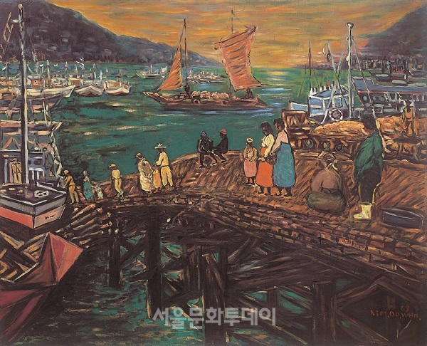 ▲김두환, 연안부두,1969년작, 162x130, oil on canvas