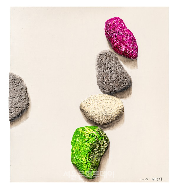 ▲하석홍, Theoria, 2023, Canvas pannel, Acrylic, mixed media, 72×80cm