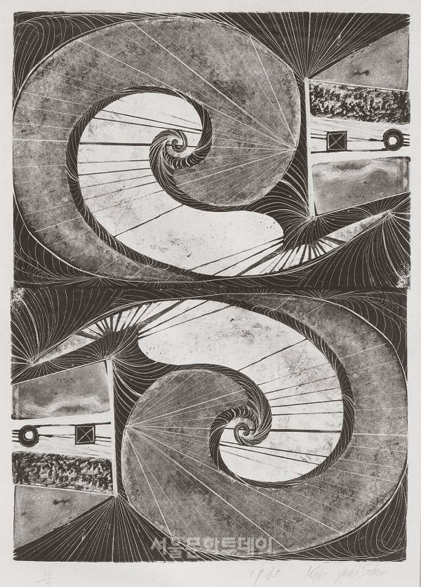 ▲김윤신, 예감, 1967, 판화지에 석판화, 63.3×45cm (사진=SeMA 제공)