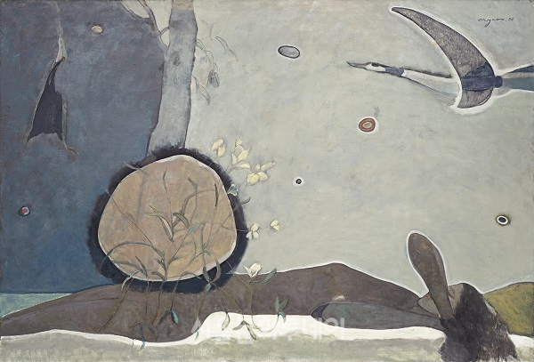 ▲권옥연, 달맞이 꽃, 1986, 캔버스에 유채, 120 x 193 cm